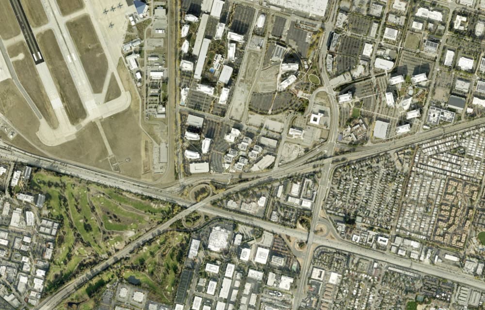 Aerial operational map with device pins and geofences